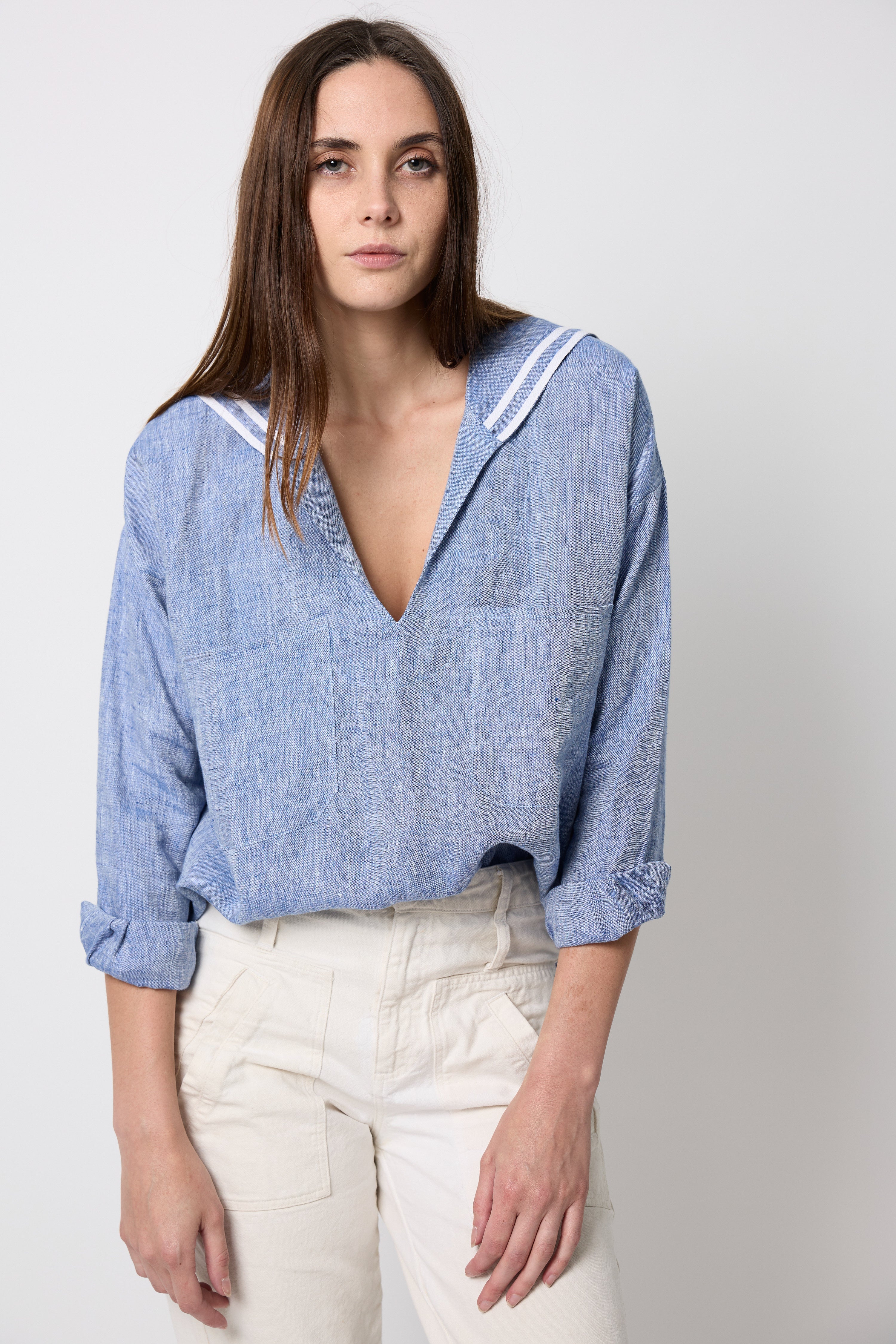 Chambray Sailor Shirt ° Indigo – Built by Wendy