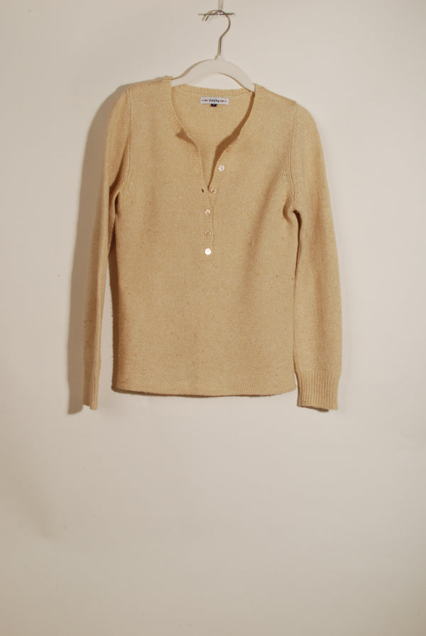 Cream Shiny Wool Henley ° Small ° 2007